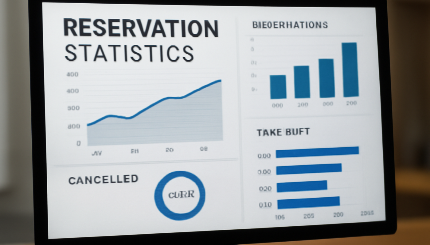 tableau de statistiques de réservation sur écran